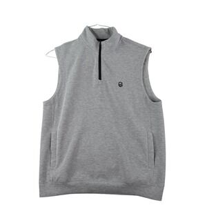 Extracurricular Vest Mens Medium Grey Quarter Zip Sleeveless Golf Active